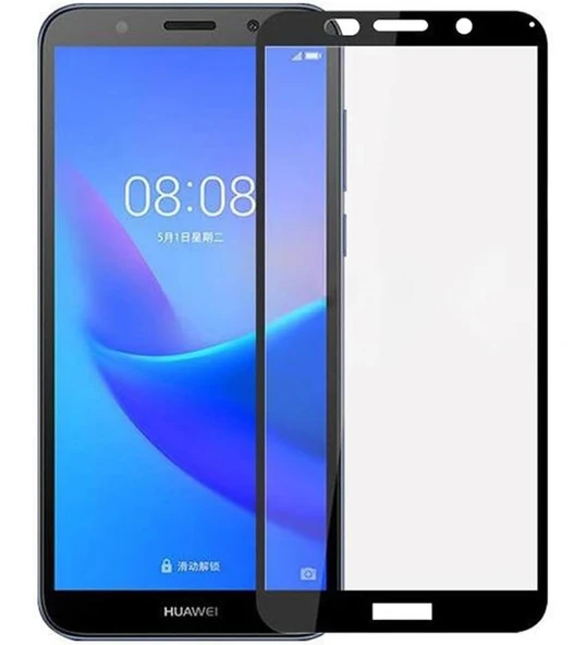 Huawei Y5 2018 5D Tam Kaplayan Cam Siyah ürün görseli 1