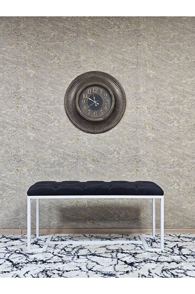 Beyaz Boyalı - L - Ayaklı 100 cm x 38 cm Oturak - Bench - Makyaj Taburesi - Makyaj Oturak Siyah Renk 100 x 40 Boyut/Ebat - Resim 3