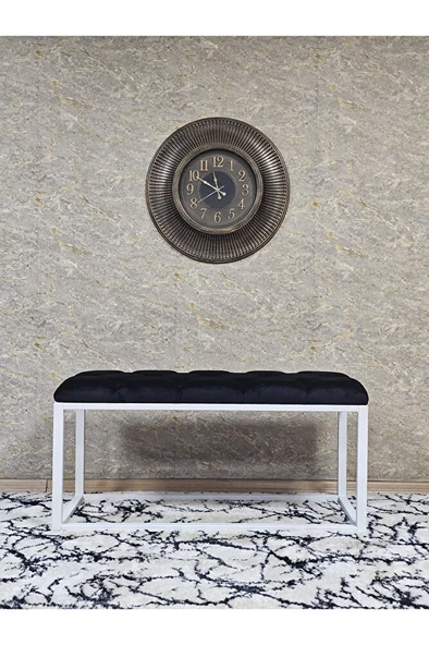 Beyaz Boyalı Diktörtgen 100 cm x 40 cm Oturak Puf - Bench - Makyaj Oturağı - Oturak Siyah Renk 100 x 40 Boyut/Ebat - Resim 3