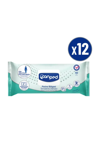Canped Perine Bölgesi Temizleme Havlusu 50 Li x 12 Adet ürün görseli 1