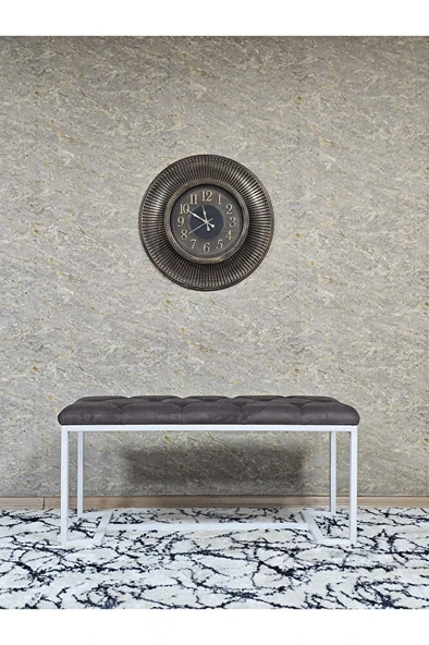 Beyaz Boyalı - L - Ayaklı 100 cm x 38 cm Oturak - Bench - Makyaj Taburesi - Makyaj Oturak Kahverengi Renk 100 x 40 Boyut/Ebat - Resim 3