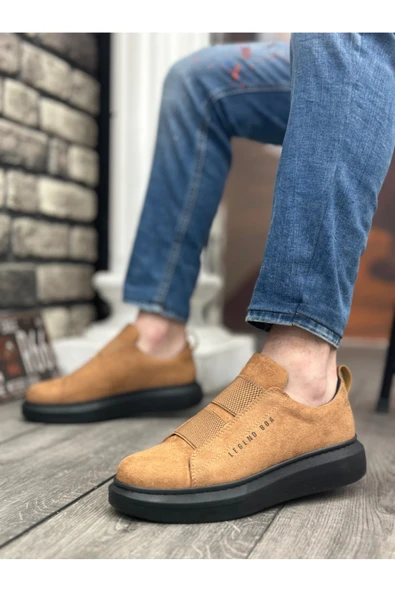 KUBACK Legend is back BA0307 BOA Kalın Süet Yüksek Taban Çift Bant Taba Siyah Erkek Ayakkabı - Resim 2