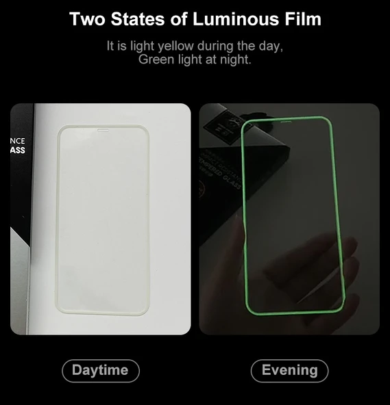 Apple iPhone 8 Plus Luminous Fosforlu Tam Kaplayan Cam Sarı ürün görseli 1