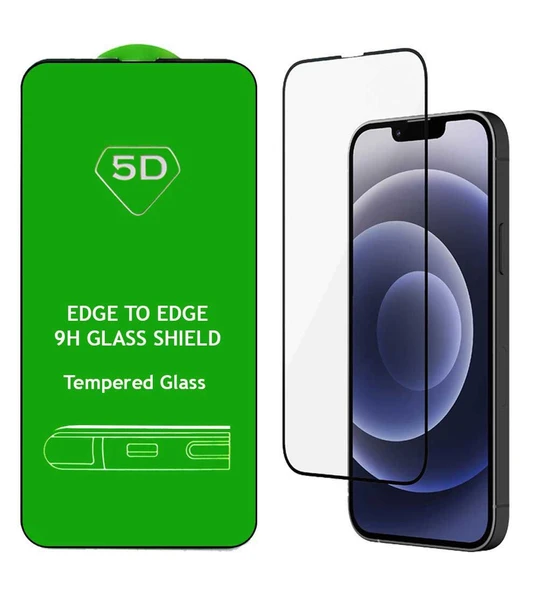 Apple iPhone 12 Pro Max 5D Tam Kaplayan Cam Siyah ürün görseli 1