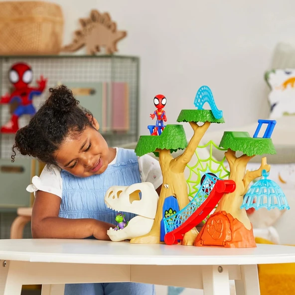 Marvel Spidey and His Amazing Friends Dino-Webs Ağaç Ev Süper Kahraman Oyun Seti - 2