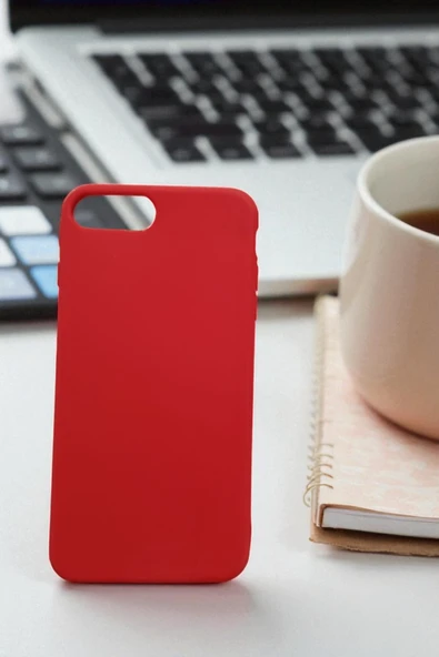 Kılıfx iPhone 7 Plus / 8 Plus Uyumlu Esnek Silikon Telefon Kılıfı Kırmızı - Resim 2