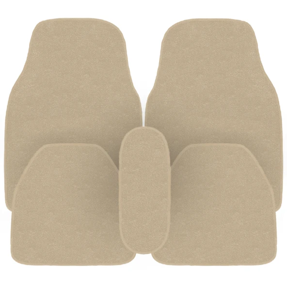 5 Parça Açık Kahverengi Araç Halı Paspas Takımı / Ön ve Arka Uyumlu Taban Koruyucu - Resim 6