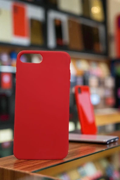Kılıfx iPhone 7 Plus / 8 Plus Uyumlu Esnek Silikon Telefon Kılıfı Kırmızı - Resim 3