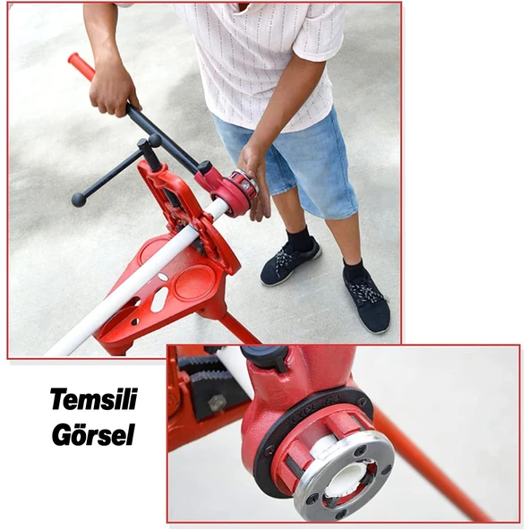 (1 Adet) Manuel Diş Açma Pafta Kafası 1" Dahili Kesici Diş Açma Bıçaklı Boru Paftası 1/2" Maksimum - Resim 3