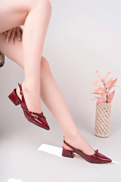 Arda Topuklu AyakkabıLuis a Costa 3 Tokalı Bordo 4 Cm Abiye Ayakkabı ürün görseli