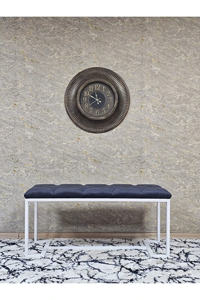 Beyaz Boyalı - L - Ayaklı 100 cm x 38 cm Oturak - Bench - Makyaj Taburesi - Makyaj Oturak Füme Renk 100 x 40 Boyut/Ebat - Resim 3