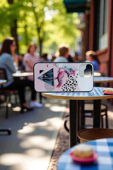 Kılıfx İphone 12 / 12 Pro Uyumlu Pelikan Tasarım Süper Şeffaf Silikon Pembe Telefon Kılıfı - 3