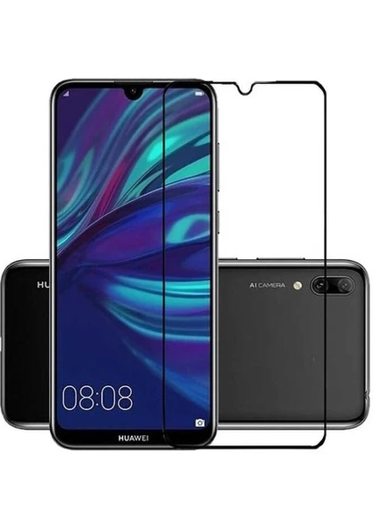 Huawei Y7 2019 5D Tam Kaplayan Cam Siyah ürün görseli 1