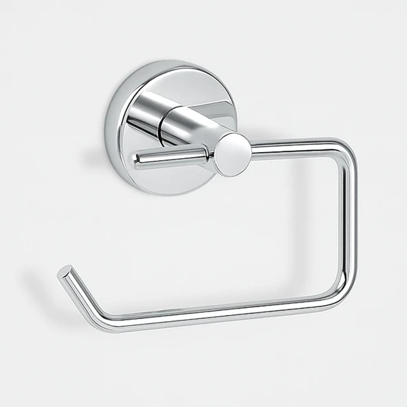 Gümüş Krom Kapaksız WC Kağıt Aparatı Vidalı Paslanmaz Metal Duvar Tuvalet Kağıtlık Banyo Aksesuarı - Resim 2