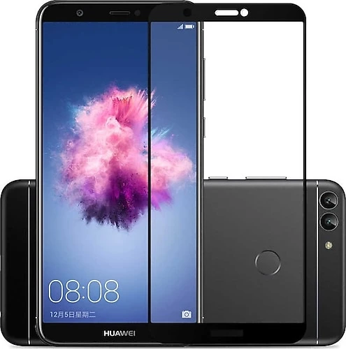 Huawei P Smart 2018 5D Tam Kaplayan Cam Siyah ürün görseli 1