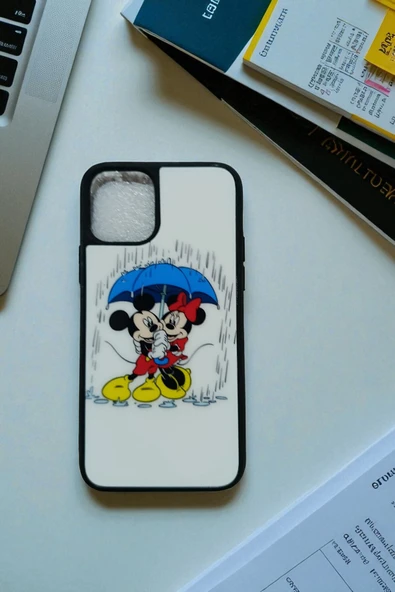 Kılıfx Apple iPhone 11 PRO Uyumlu Mickey Mouse Love Tasarım Baskılı Kılıf
