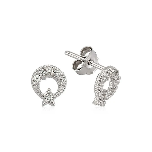 Supertrend Gümüş Ay Yıldız Çivili Küpe ürün görseli