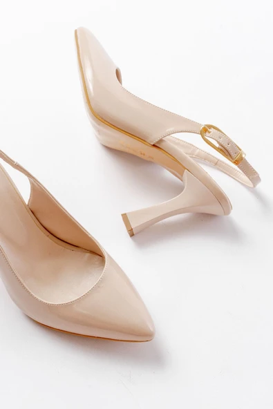 İnfon Ayakkabı Marketi 719 Bordo Rugan Sivri Burunlu Toka Detaylı Topuklu Kadın Ayakkabı - Resim 4