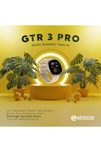 Zeblaze Gtr 3 Pro - Şampanya Altını Akıllı Saat, Corning® Gorilla® Glass, Uyumlu Ultra Hd Amoled Ekran TEŞHİR - Resim 4