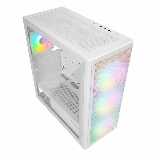 Rampage Vortex V3 USB 3.2 RGB eATX Mid Tower Beyaz Kasa - Resim 4