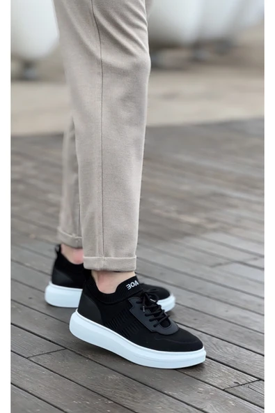 Arda BA0812 Özel Örme Triko Tarz Siyah Renk Spor Ayakkabı - Resim 4