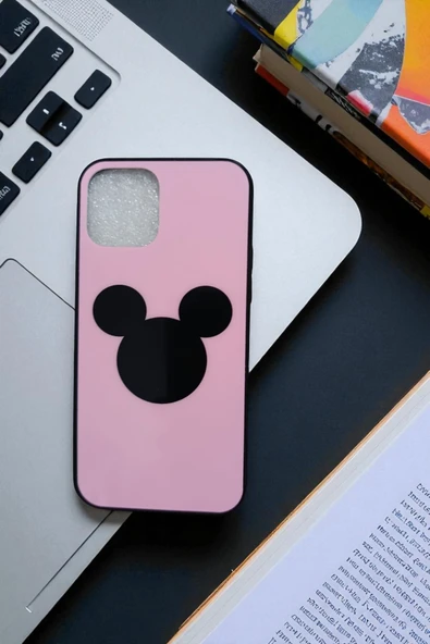 Kılıfx İphone 12 / 12 Pro Uyumlu Mickey Mouse Baskılı Pembe Kılıf ürün görseli