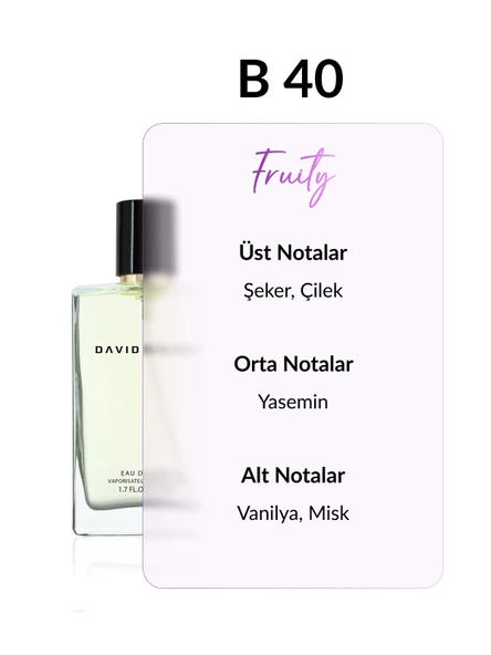 David Walker B40 Idaeus Exclusive 50 ml Kadın Parfüm | Fruity - Resim 2