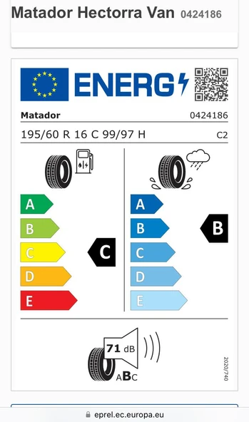 Matador 195/60R16C 99/97H 6PR LRC Hectorra Van (Yaz) (2024) - 2