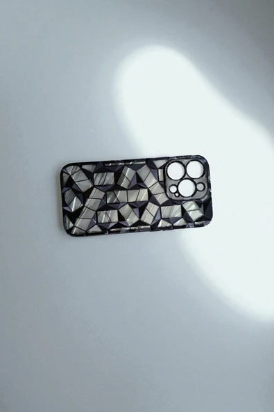 Kılıfx iPhone iPhone 13 Pro ve 14 Pro Uyumlu Kamera Korumalı Prizma Desen Silikon Telefon Kılıfı - 3