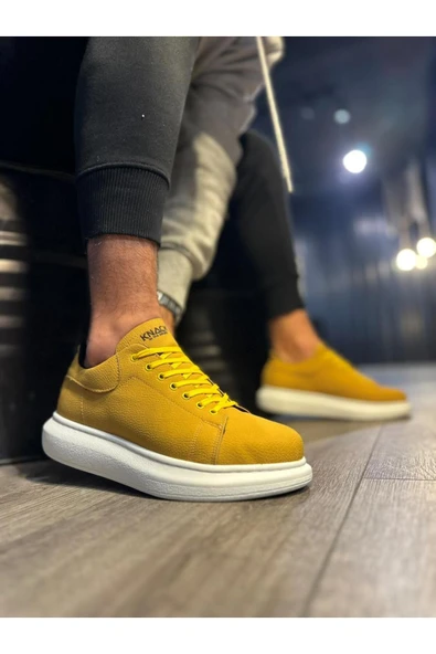 aradimtaradim Knack Yüksek Taban Günlük Ayakkabı 045 Sarı (Beyaz Taban) ürün görseli