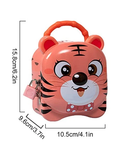 Kaplan Kilitli Metal Kumbara YAVRUAĞZI 13 cm