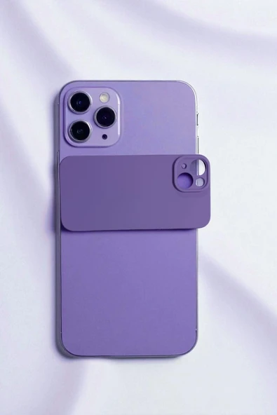 Kılıfx iPhone 13 ve 14 Uyumlu Kamera Korumalı Sade Desen Silikon Telefon Kılıfı - 3