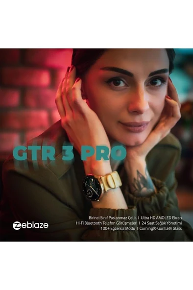 Zeblaze Gtr 3 Pro - Şampanya Altını Akıllı Saat, Corning® Gorilla® Glass, Uyumlu Ultra Hd Amoled Ekran TEŞHİR - Resim 5