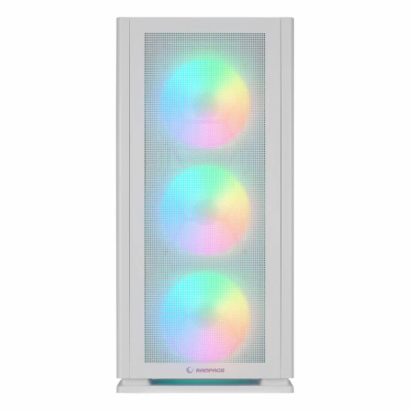 Rampage Vanguard V2 White USB 3.2 RGB eATX Mid Tower Beyaz Kasa - Resim 2