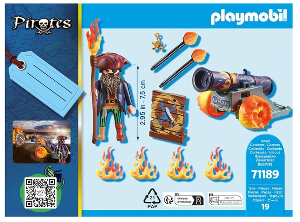 Playmobil 71189 Pirate and Fire Cannon - Resim 2