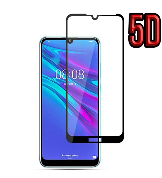 Huawei Y6 2019 5D Tam Kaplayan Cam Siyah ürün görseli 1