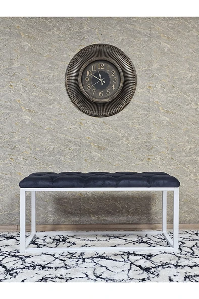 Beyaz Boyalı Diktörtgen 100 cm x 40 cm Oturak Puf - Bench - Makyaj Oturağı - Oturak Füme Renk 100 x 40 Boyut/Ebat - Resim 3