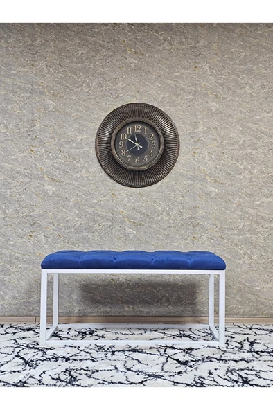 Beyaz Boyalı Diktörtgen 100 cm x 40 cm Oturak Puf - Bench - Makyaj Oturağı - Oturak Mavi Renk 100 x 40 Boyut/Ebat - Resim 3