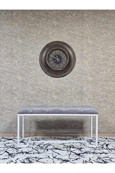 Beyaz Boyalı - L - Ayaklı 100 cm x 38 cm Oturak - Bench - Makyaj Taburesi - Makyaj Oturak Gri Renk 100 x 40 Boyut/Ebat - 3