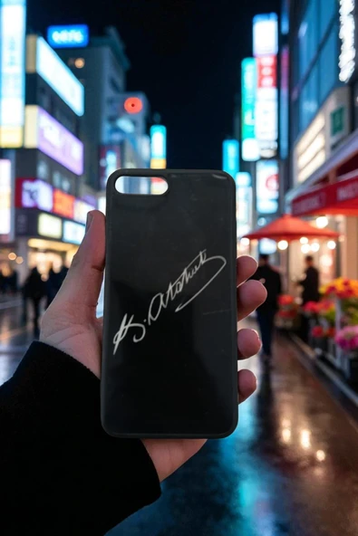 Kılıfx iPhone 7 Plus / 8 Plus Uyumlu ATATÜRK İmzalı Esnek Silikon Telefon Kılıf - 2
