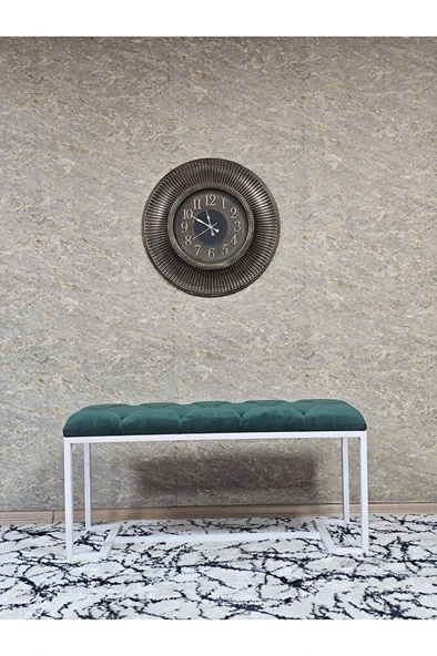 Beyaz Boyalı - L - Ayaklı 100 cm x 38 cm Oturak - Bench - Makyaj Taburesi - Makyaj Oturak Yeşil Renk 100 x 40 Boyut/Ebat - 3