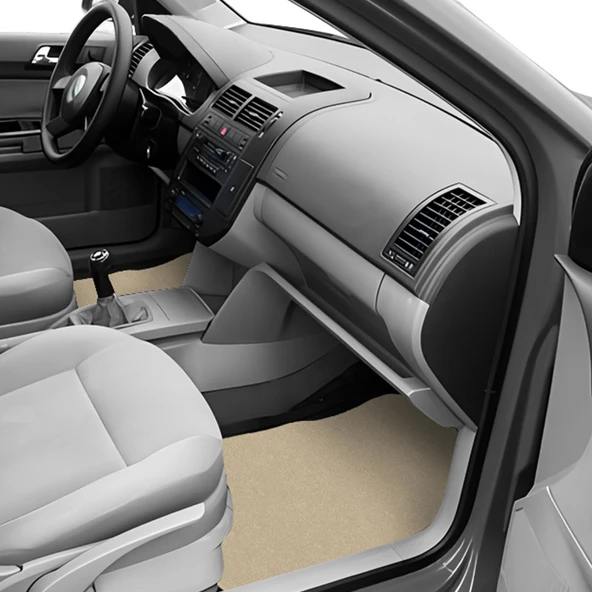 5 Parça Açık Kahverengi Araç Halı Paspas Takımı / Ön ve Arka Uyumlu Taban Koruyucu - Resim 4