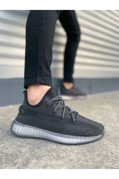 Joy Ayakkabı Erkek sporJY305 Pulse Bağcıklı Triko Kumaş Erkek Günlük Spor Ayakkabı TBT - Siyah ürün görseli