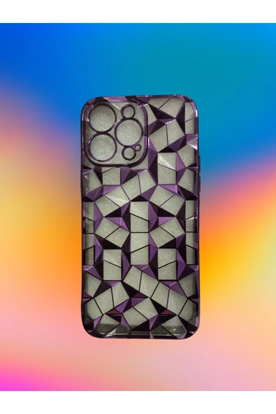 Kılıfx Apple iPhone 15 PRO MAX Uyumlu Prizma Kesim Tasarım Kamera Korumalı Mor Kılıf - 2