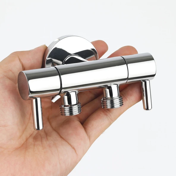 Lüks Ara Musluk Taharet Musluğu Modern Tasarım Krom Kaplama Dayanıklı Şık Banyo Tuvalet Su Musluğu - Resim 3