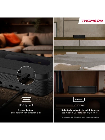 Thomson Sirius PG55B Google TV 4K Akıllı Projeksiyon Cihazı - 6