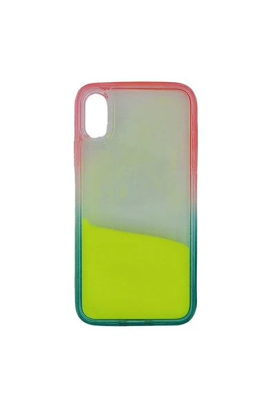 Kılıfx iPhone X / Xs Max Uyumlu Fosforlu Sulu Telefon Kılıfı Neon Pembe
