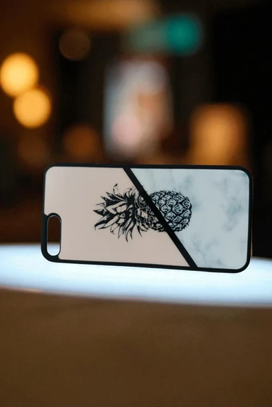 Kılıfx iPhone 7 Plus / 8 Plus Uyumlu Ananas Tasarım Süper Şeffaf Silikon Telefon Kılıfı - 3