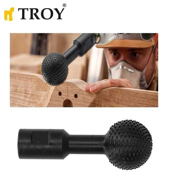 TROY 25082 Avuç Taşlama İçin Küresel Ahşap Zımpara, Öğütme Ucu, M14-40 - 3
