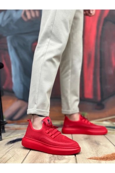 Arda BA0375 Özel Örme Triko Tarz Kırmızı Renk Spor Ayakkabı ürün görseli 1